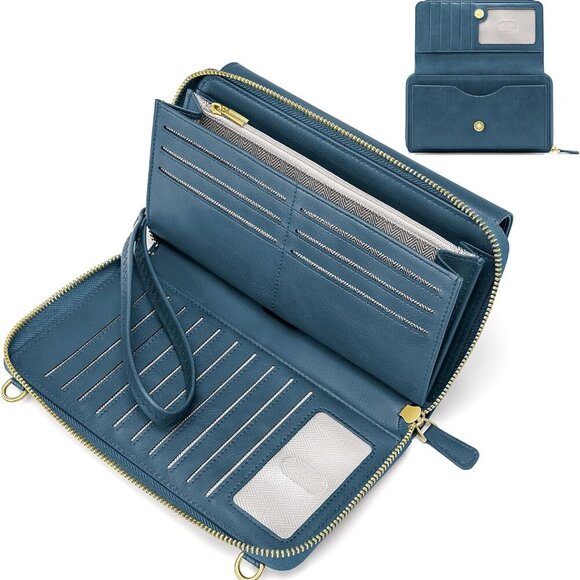 Handbags - Crossbody Wristlet Wallets for Women RFID Vegan Leather Cross Body Cell Phone Pu